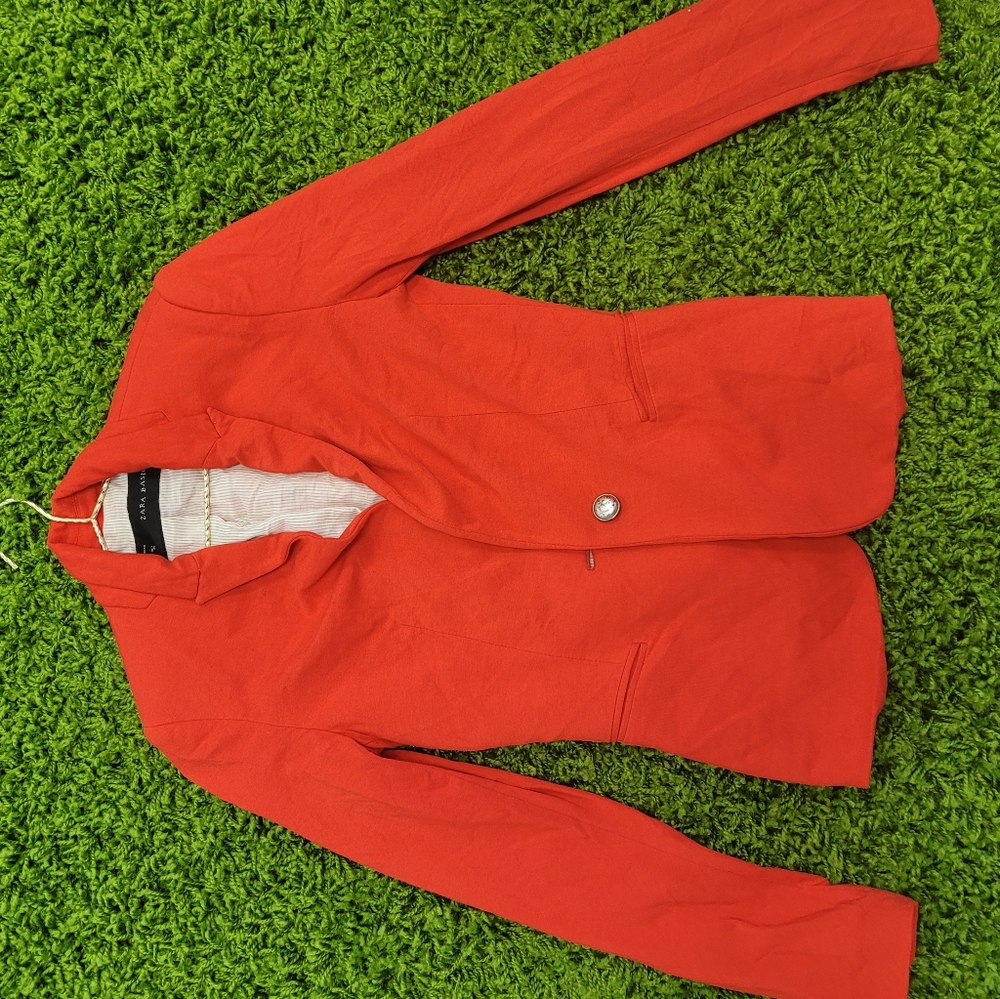 Orange zara blazer